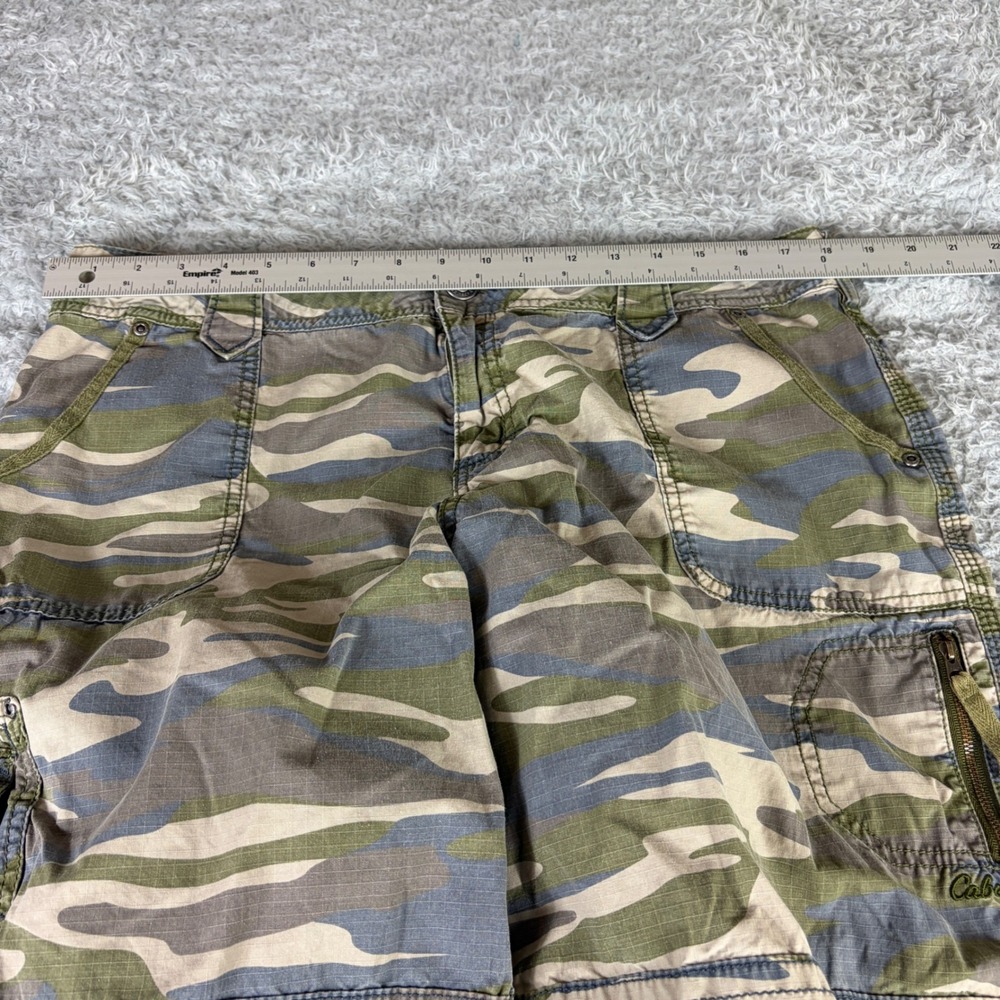 Cabelas Camo Cargo Shorts Womens 14 Green Camouflage Ripstop Outdoor Hiking - Picture 4 of 11